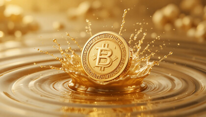 water drops on a golden background