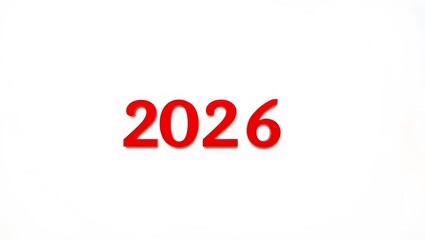 2026 Future Calendar Graphic Design: Inspiring Timeline of Events, Milestones, and Goals in Minimalist Red Typography