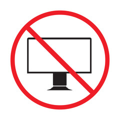 Isolated sign no TV silhouette illustration icon