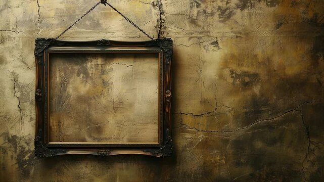video A decorative frame holding a photo or artwork, hung on the wall of a cozy room