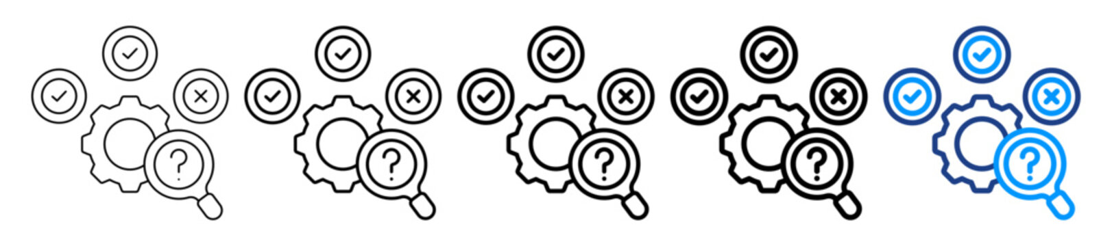 Corrective Action Icon Different Style Outline Collection Set