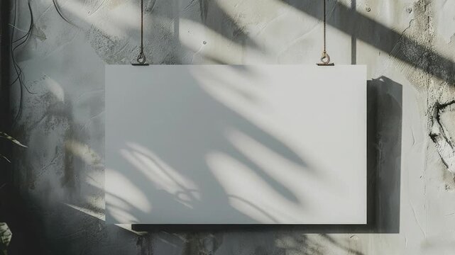 video A simple white sign hanging on a concrete wall