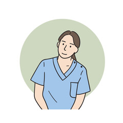 Illustration of a female doctor in uniform