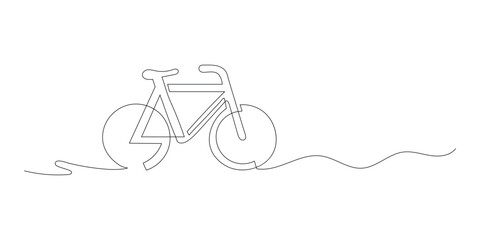 Obraz premium Continuous one line drawing bicycle sign vector illustration