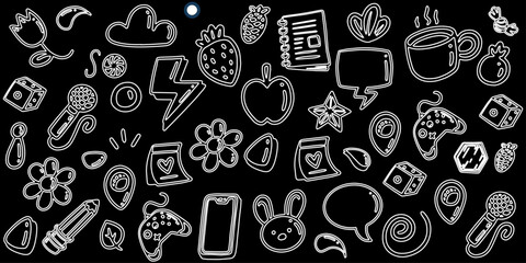 Seamless number pattern vector illustration with doodle and vintage design