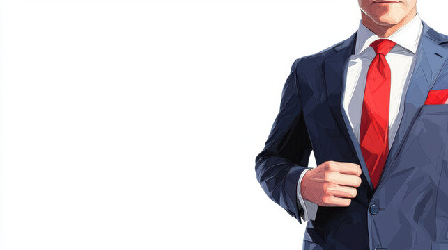 Stylish businessman in suit adjusting his jacket, exuding confidence and professionalism