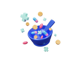 Medicine and health icon isolated on transparent background, healthcare and medical concept. Treatment, prevention, health, diagnosis, report, illness, injury, more. Health-related content. 3d render