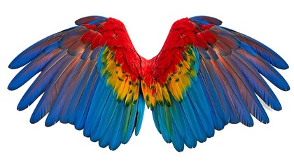 Colorful Parrot Wings Isolated on White Background, Perfect for Design