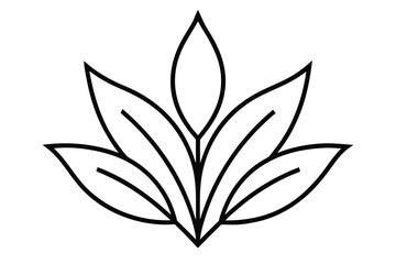 botanical composition vector line art flower silhouette