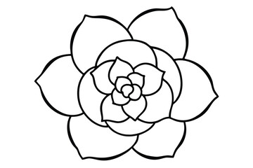 camellia blossom vector line art flower silhouette