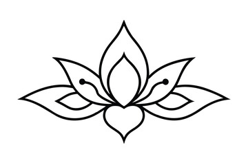 elegant floral element vector line art flower silhouette