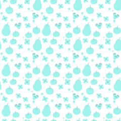 Nordic Fruit Seamless Pattern (Blue Tone)