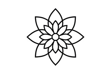 floral mandala vector line art flower silhouette