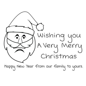 Minimal Santa Claus Face Silhouette PNG on Transparent Background