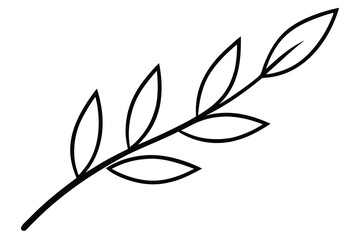 foliage branch vector line art flower silhouette