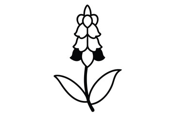 foxglove flower vector line art flower silhouette © SailoBala
