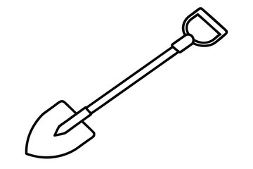 gardening shovel vector line art flower silhouette