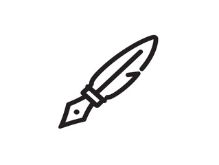 Writing icon 2D vector line art in a clean minimalist style black
