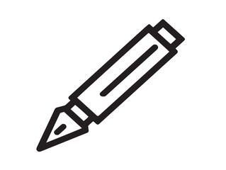Writing icon 2D vector line art in a clean minimalist graphic black