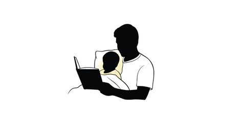 A father reads to his child a tender moment of connection