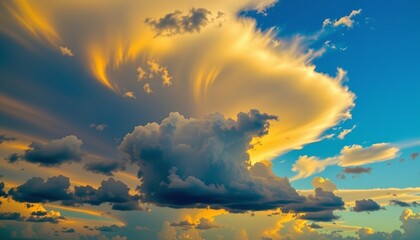 Vivid Sunset Sky with Dramatic Cloud Formations