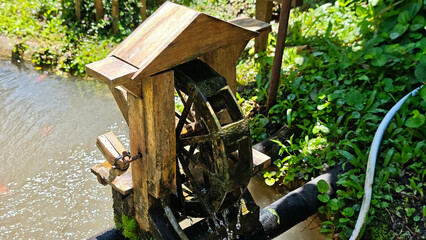 Small water turbine in the garden