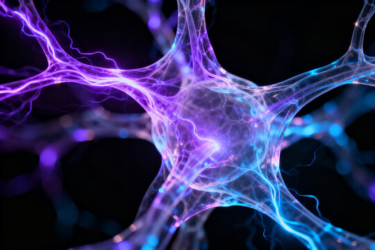 Neuron cell structure with electric glow