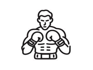 Elegant combat boxing symbol in modern clean vector style