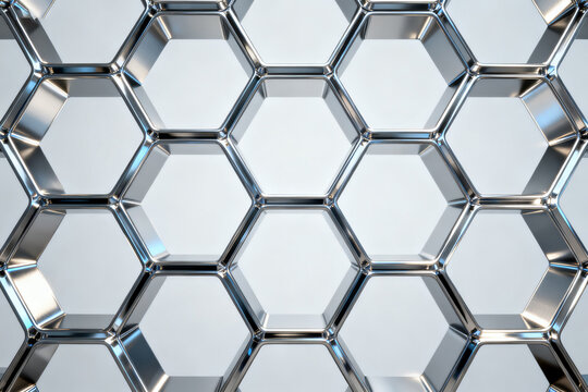Metallic Hexagonal Grid Pattern