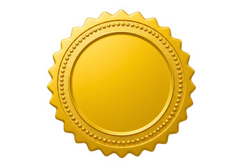 Golden oval seal award isolated on transparent background