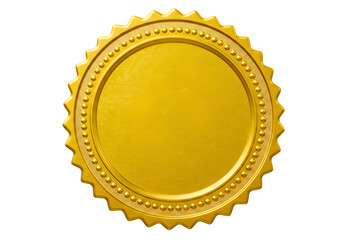 Golden oval award seal isolated on transparent background