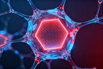 Abstract scientific structure with hexagonal pattern