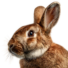 Lifelike Portrait of Cute Brown Bunny - High-Quality Stock Photo