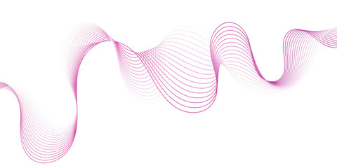 Fototapeta premium Pink abstract wave line background with smooth flowing curves, minimal modern style. Perfect for technology, website banner, poster, cover design, elegant and futuristic look.