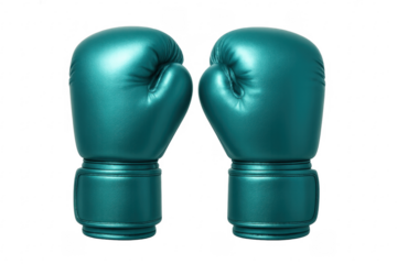 Teal boxing gloves providing sport safety and power