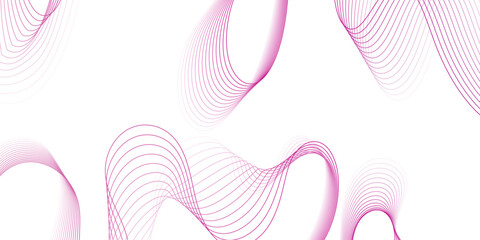 Abstract pink wave line background with smooth flowing curves on white backdrop. Elegant minimal design for technology, modern banner, website, poster, and futuristic creative projects.