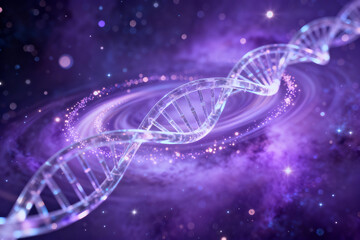DNA double helix in cosmic space