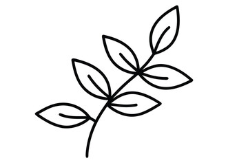 oregano branch vector line art flower silhouette