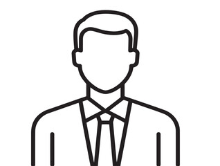 Professional character icon in elegant vector line artwork