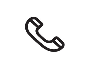 Call telephone icon illustration in clean minimalist line style