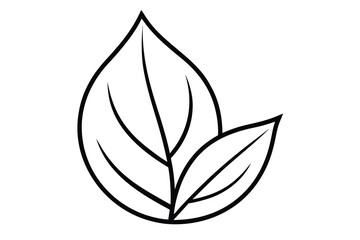 organic leaf vector line art flower silhouette
