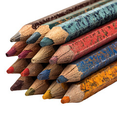 Vintage Colored Pencils Row - Art Supplies for Creative Projects and Coloring Activities