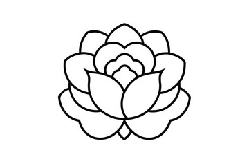 peony floral vector line art flower silhouette