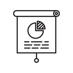 Presentation chart line icon, report outline, business planning and analysis.