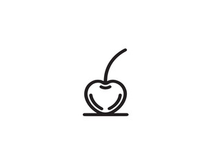 Modern cherry fruit vector icon in stylish line art