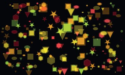 Abstract Geometric Shapes on Black Background for Creative Graphic Design