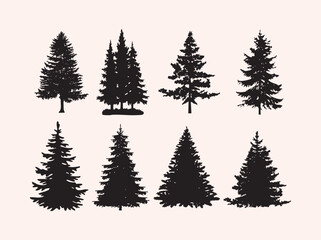 Trees Silhouette Set – Minimal Forest and Nature Illustration