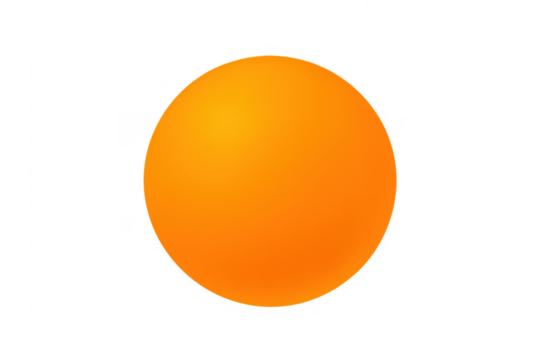 Orange table tennis ball on transparent background - Powered by Adobe