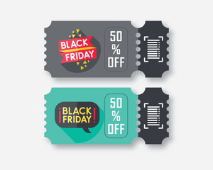 Vector illustration of a set of tickets for sale as a symbol or icon for a web design element, banner, or discount offer sticker