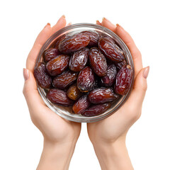 Top View Date Bowl Studio Shot: Exquisite Dates in Handcrafted Bowl